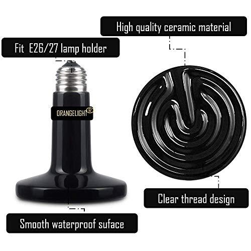 2-Pack 100/150 Watt Infrared Ceramic Heat Emitter Infrared Heat Lamp