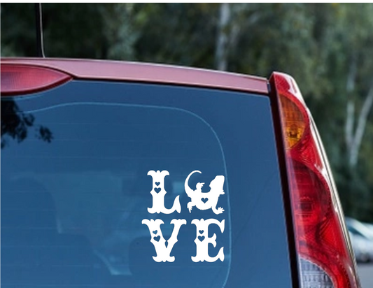 Bearded Dragon Love Window Decal